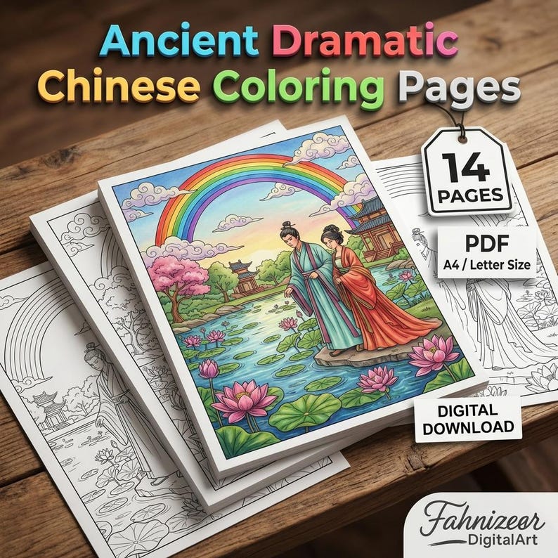 14 Chinese Drama Coloring Pages, Ancient Hanfu Fashion Art, Asian ...
