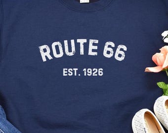 Retro "Route 66 EST. 1926" T-Shirt: Nostalgic Americana Travel Tee