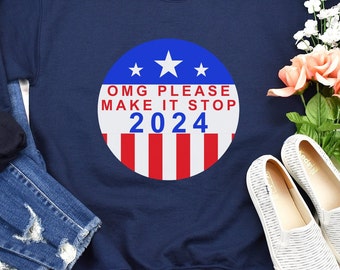Womens Omg Please Make It Stop 2020 V-Neck T-Shirt Womens Omg Please Make It Stop 2020 V-Neck T-Shirt