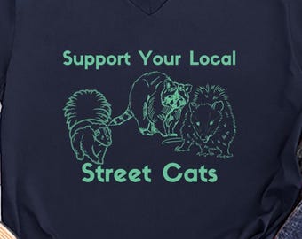 Funny Street Cats Shirt: Raccoon, Possum, Skunk Wildlife Tee
