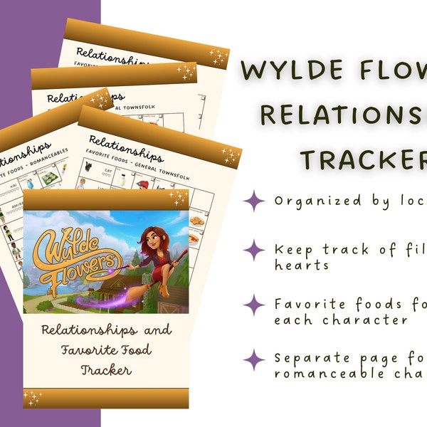 Wylde Flowers Relationships and Favorite Foods Tracker | Wylde Flowers Game | Cozy Gaming Guide | Wylde Flowers Gifting Guide