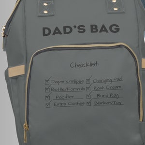 Dad Diaper Bag Backpack Baby Diaper Bag Checklist for Diaper Bag Baby Girl Diaper Bag Baby Boy Diaper Bag Dad Checklist Diaper Bag for Dad Etsy