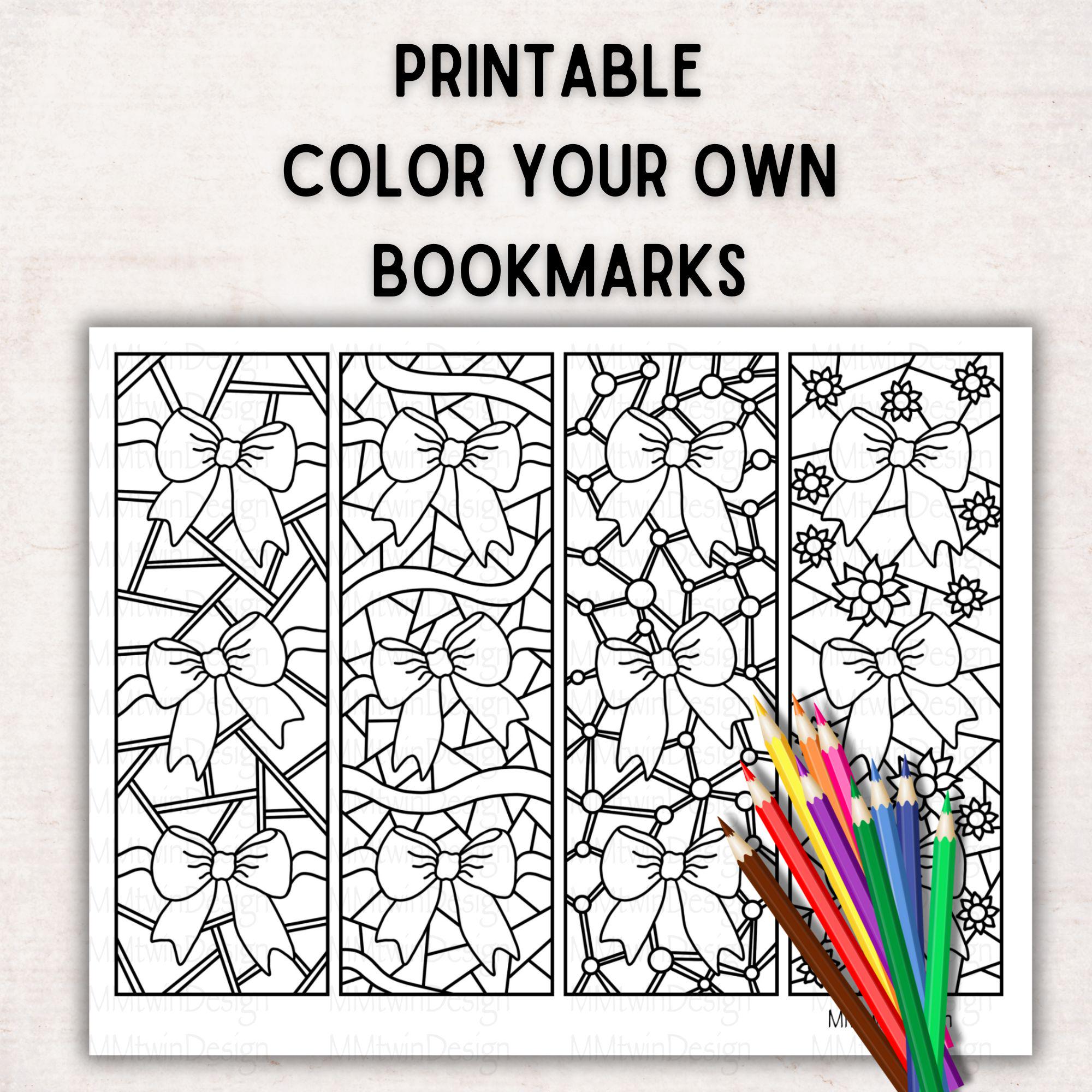 Coloring Page Printable Bookmarks Instant Download Color Your Own ...