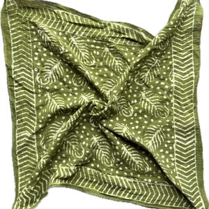 Organic Cotton Bandana Scarf, Paisley Block Print, Vibrant Colors festival bandana gift  men women scarf