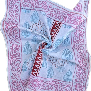 Block print bandanas  Bohemian Style Cotton Neck Scarf, Boho Soft Cotton Bandana, Cotton Neckerchief, Cotton Square Scarf gift handkerchief
