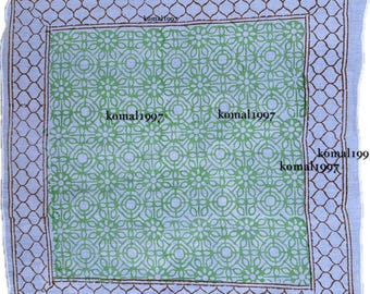 Hand Block Print Organic Cotton Bandana – Paisley Scarf