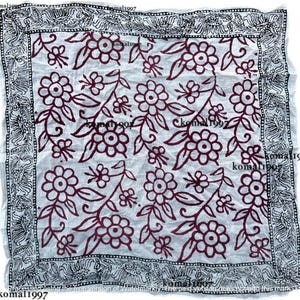 Organic Cotton Bandana ,, Floral Scarf Soft Cotton Bandana, Pattern Hair Scarf Handmade Bandana Neckerchief  Bohemian Style