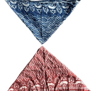 Cotton Bandana Set Of 2  Bohemian Style Cotton Neck Scarf, Dog Halloween Bandana, Bandana Cotton Cotton Scarf gift handkerchief mud print