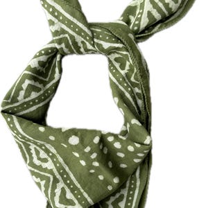 100% Cotton Bandanas, Bohemian Style Cotton Neck Scarf Boho Bandana for Men & Women