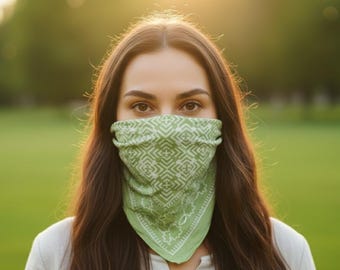 Handmade Cotton Paisley Bandana, Natural Dye Scarf,, Bandana For Men & Women