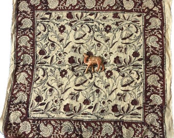 Organic Cotton Hand Block Print Bandana – Paisley Scarf in Vibrant Colors – Soft & High-Quality Neck Scarf, Hair Accessory