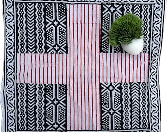 Handmade Black Tribal Scarf|  Western Cotton Bandana| Bohemian Cowboy Hair Wrap for Men Women Unisex Scarf, Gift For Father's day