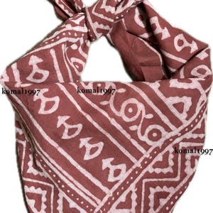 Hand Block Print Bandana Natural Organic print Bandana Scarf, Paisley Design Scarf, Vibrant Color, High-Quality, Winter Scarf Halloween gift
