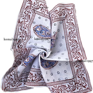 100% Cotton Bandanas, Bohemian Style Cotton Neck Scarf, Boho Soft Cotton Bandana, Cotton Neckerchief, Cotton Square Scarf gift head scarf