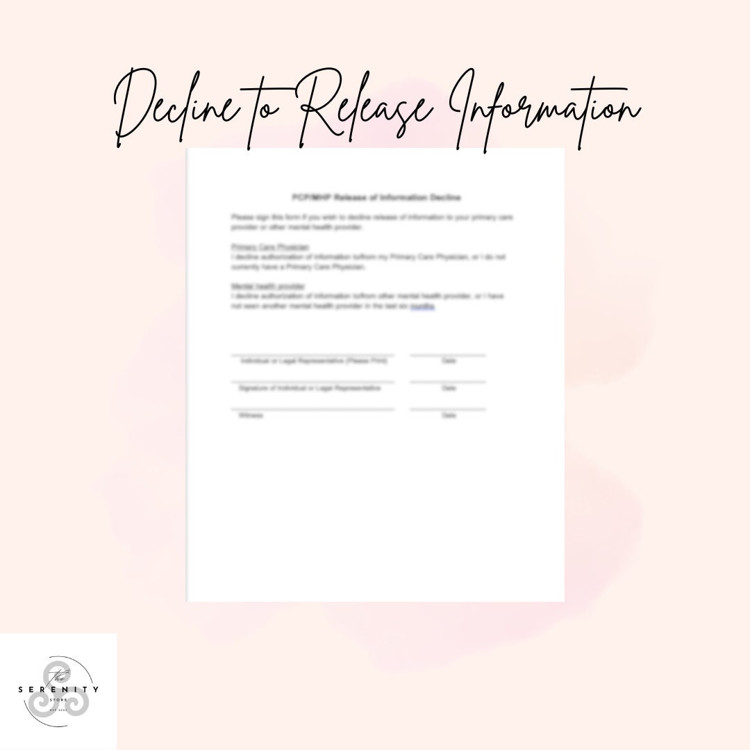 Decline to Release Information Form Template - Etsy