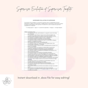 Supervisee Evaluation of Supervisor Template