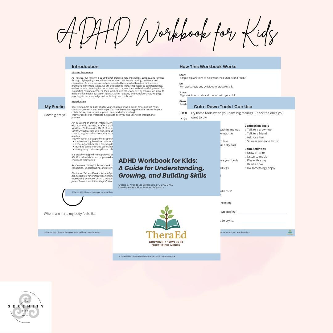 ADHD Workbook for Kids Printable | Emotional Regulation, Executive ...