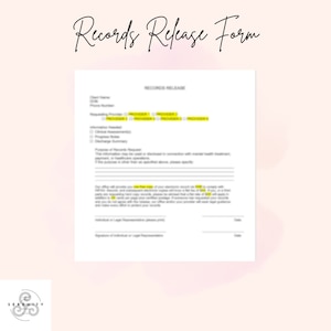 Therapy Records Release Form Template