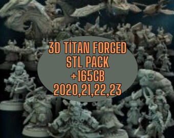 Pack Stl 3D Titan F0rged, +165 Go Stl Bundle, Midnight Goblins Stl Bundle, DnD Miniatures Stl, fichiers d'imprimante 3D, miniatures Rpg