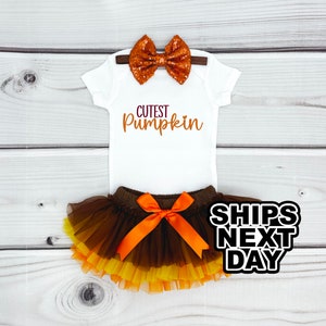 My First Thanksgiving Baby Girl Outfit, Cutest Pumpkin Outfit for Baby Girl Turkey Day Outfit Fall Outfit For Baby Girl Thanksgiving Baby