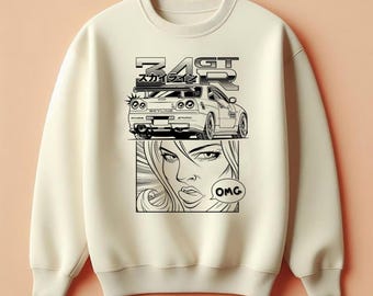 JDM GTR Street Racing Graphic | Car Illustration  for T-Shirt Print | Digital Download