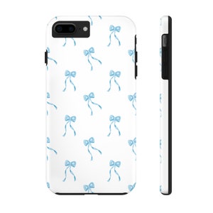 Blue Ribbon Bow iPhone Case: Coquette Style