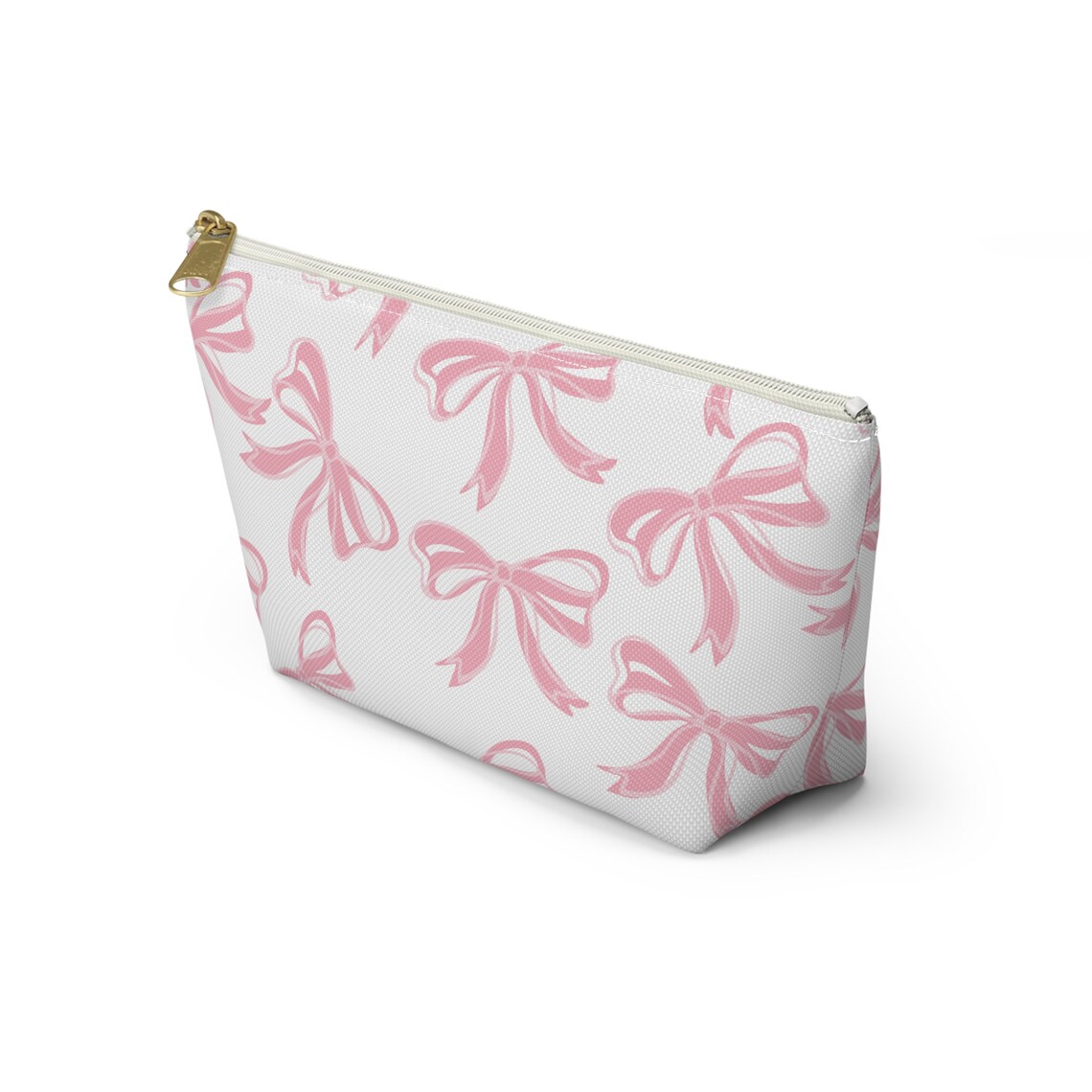 Small Pink Bow Print Makeup Bag main image 1