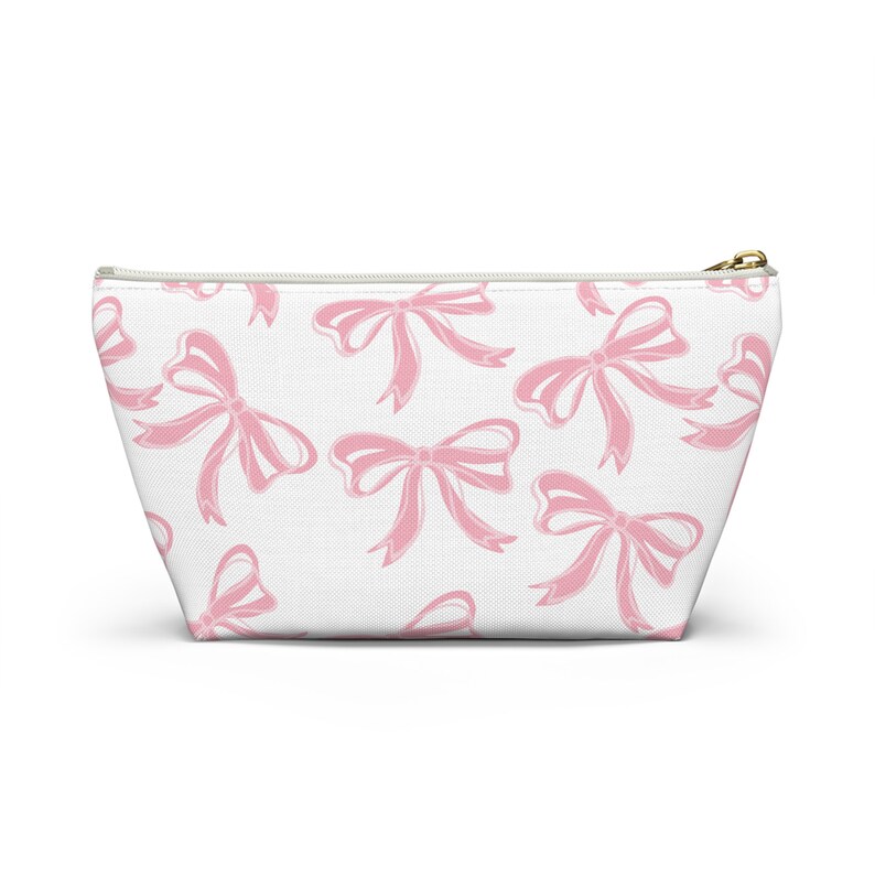Small Pink Bow Print Makeup Bag main image 0