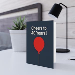 Cartão de aniversário de 40 anos, cartões comemorativos para homens, cartão de aniversário com design minimalista