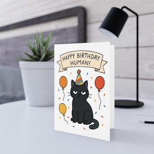 Cartões de aniversário de gatos, cartões engraçados para amantes de gatos, cartão de aniversário exclusivo, humor fofo de gatos, cartões de aniversário de animais de estimação, cartões de aniversário de gatos