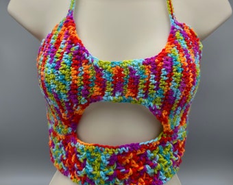 crochet peekaboo top