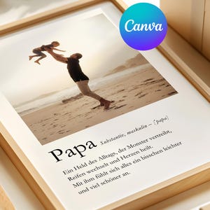 Papa Fotocollage | Canva Vorlage selbst gestalten | Vorlage für Geschenk Papa | Geschenkidee Geburtstag & Vatertag | Vatertagsgeschenk