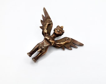 Angel Figure Male Bronze Pendant / Small Sassy Sculpture