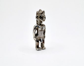 Punk Figure Male Silver Pendant / Small Sassy Sculpture