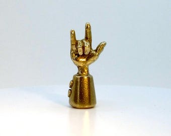I Love You / Rock Sign Brass Hand Pendant / Statuette