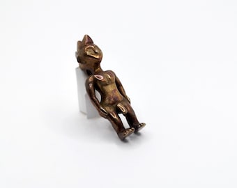 Punk Figure Male Bronze Pendant / Small Sassy Sculpture