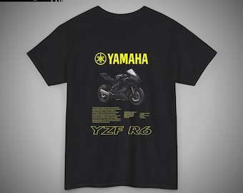 Yamaha R6 Motorcycle T-Shirt - Sportbike Tee - Biker Gift - YZF-R6 Apparel - Back-printed tee