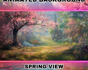 Animated Spring Vtuber Background: Magical Twitch Overlay (MP4)