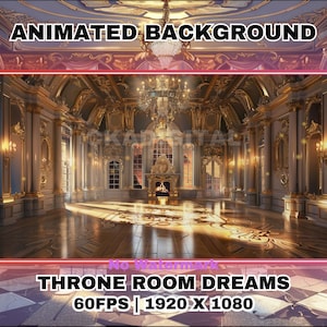 Animated Throne Room Vtuber Background: Fantasy Stream Overlay (MP4)