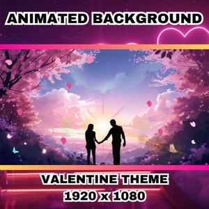 Sfondo Vtuber Sfondo animato, Tema di San Valentino, Amore di coppia, Sovrapposizione del flusso della camera da letto Twitch di sfondo, Stile ambiente accogliente