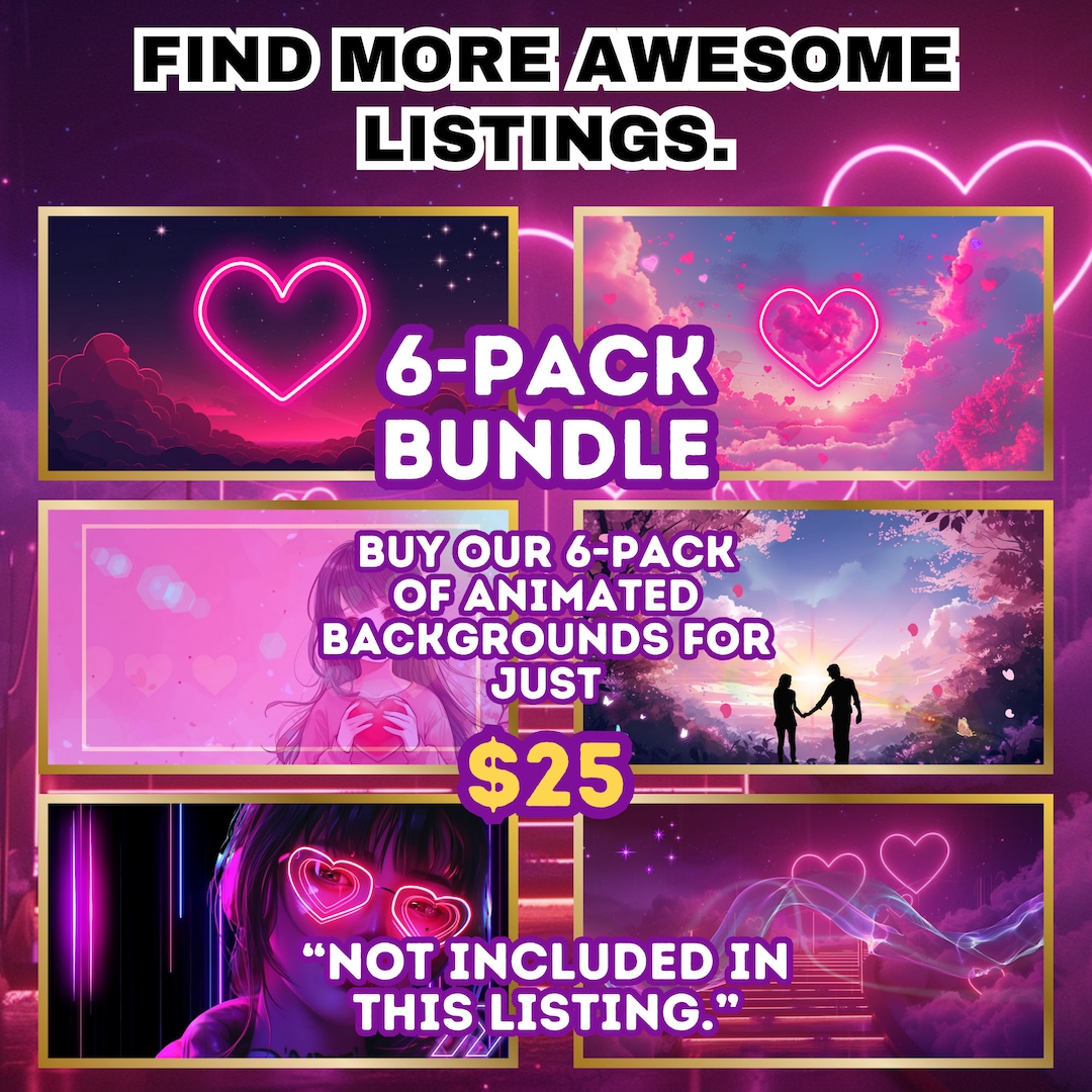 Animated Backgrounds 6 Pack Bundle Enchanted Places, Valentine’s Day ...