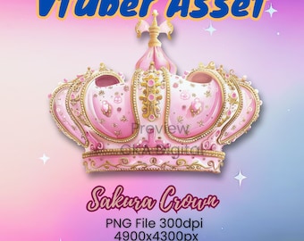 Recurso Vtuber da Coroa de Sakura: Decoração de Riacho Rosa (Download Digital PNG)