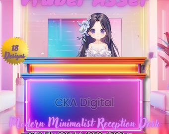 Podio de neón futurista (Vtuber) - Decoración de streaming (Descarga digital)