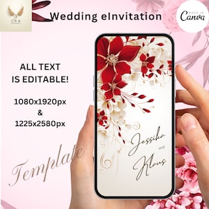 Kirschblüten-Hochzeitseinladung, Save The Date E-Card, Minimalistische Video-Einladung Kirschblüten-japanischen Stil, Aquarell Sakura Invite