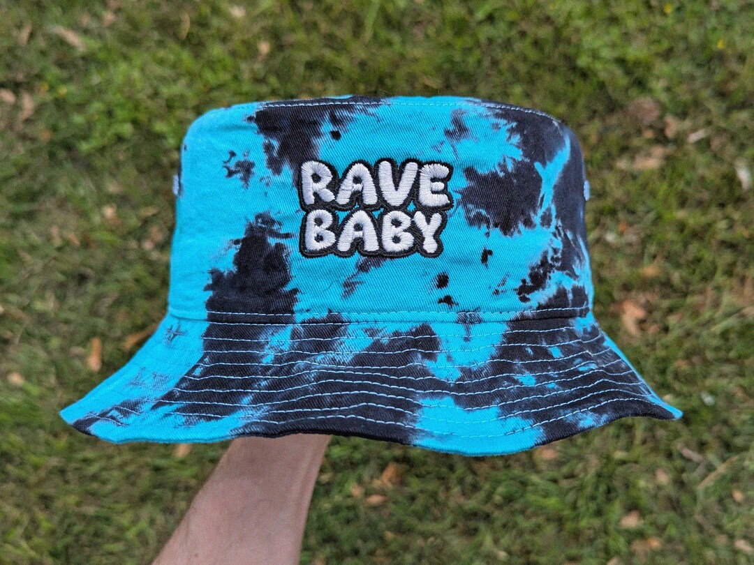 Rave Baby - Embroidered Tie Dye Bucket Hat - PLUR Rave Outfit Music ...