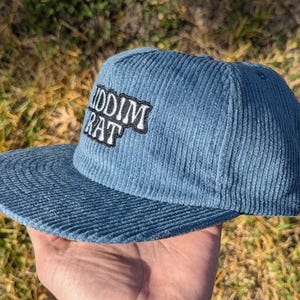 Riddim Rat Embroidered Corduroy Cap - Rave Hat Rave Outfit Music Festival Hat Raver Gift EDM Dubstep Riddim Hat Plur Cap Rave Gear image 4