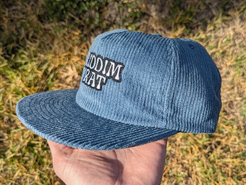 Riddim Rat Embroidered Corduroy Cap - Rave Hat Rave Outfit Music Festival Hat Raver Gift EDM Dubstep Riddim Hat Plur Cap Rave Gear image 4