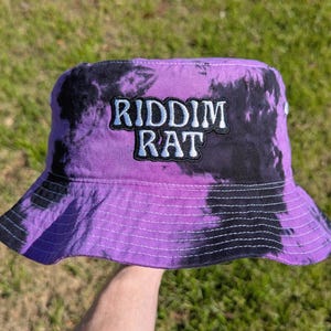 Riddim Rat - Tie Dye Embroidered Bucket Hat - Rave Accessories Rave Outfit Festival Hat Rave Hat Riddim Hat Subtronics Dubstep Excision Hat