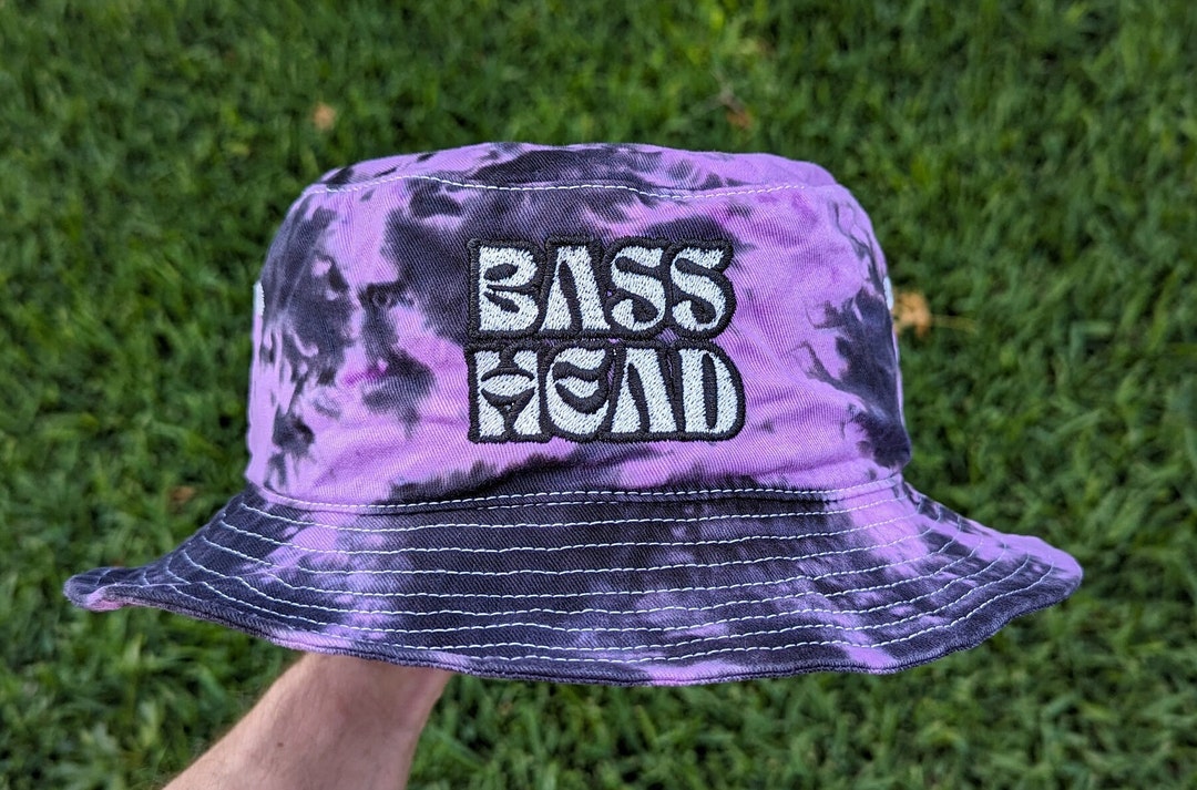 BASS HEAD - Tie Dye Embroidered Bucket Hat Festival Outfit