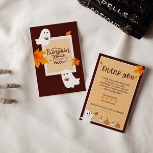 Plantilla de tarjeta de agradecimiento para pequeñas empresas, prospecto del paquete de pedido, linda tarjeta de Halloween, edítela con una cuenta gratuita de Canva